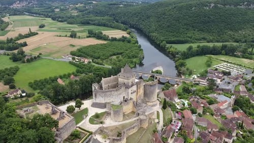 Drone Over Castle In The Dordogne 4, France