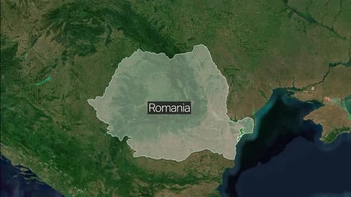 Modern Satellite Map Zoom to Country Highlight