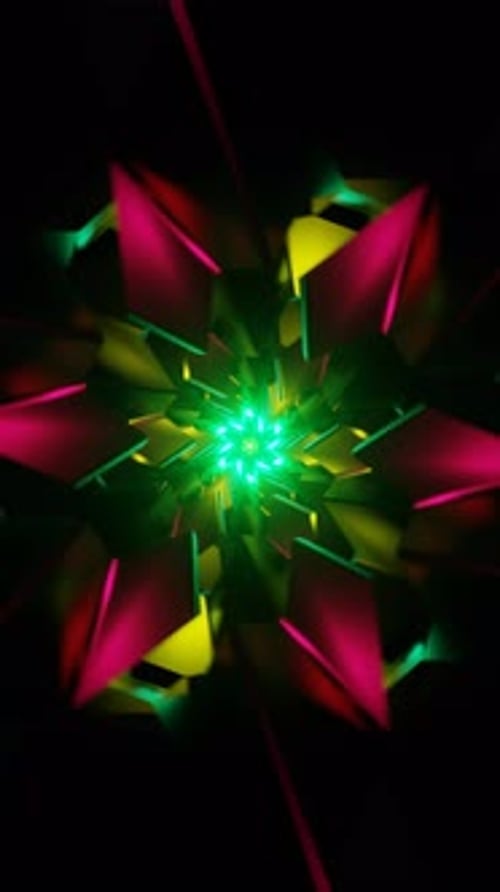 Vertical Video of Continuous Abstract Geometry Forming Fluid Seamless Transitions