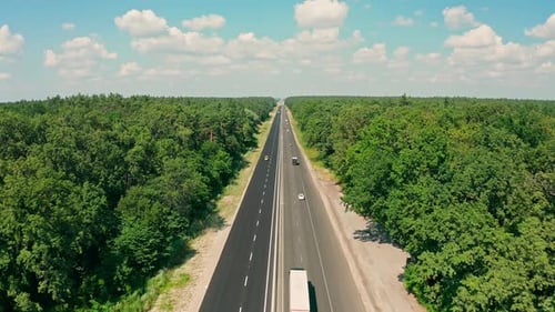 Road Transport Drone Field Sun Sunset Logistic Cars City Forest