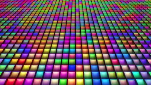 Bunte Retro-Disco-Tanzfläche mit mehrfarbigem Leuchten