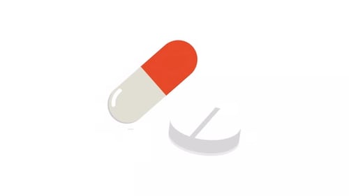 Modern Animated Medicine Pills Falling Drop