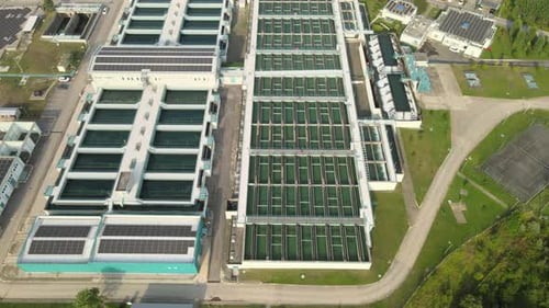 Aerial View of a Large Water Treatment Facility