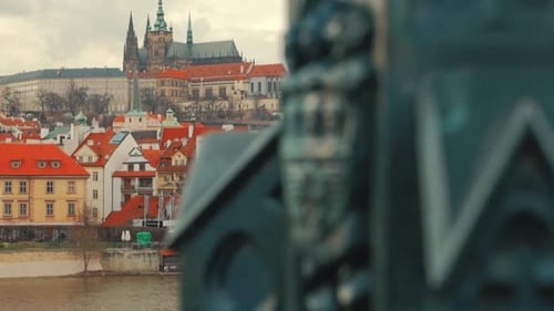 Castle Seen from Charles Bridge in Prague, Czech Republic (Czechia)