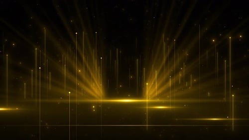 Golden Particles and Light Rays Background for Awards and Events