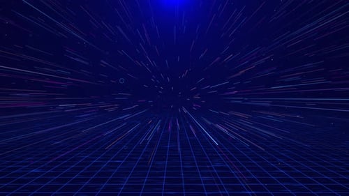 Digital Rain Cyberspace Digits of Binary Code Particles Data Network Connections High Speed