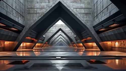 Futuristic Concrete Corridor