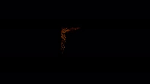 Burn Collection: Fire waves searing top left corner of a window on a black background, shot in 4k at