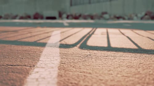Empty Beach Car Park Spaces Covered in Asphalt