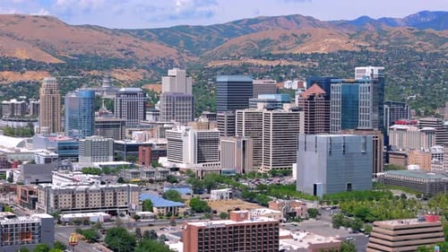 Stunning Aerial Views Showcasing the Salt Lake City Skyline in the State of Utah