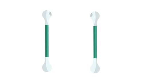 Animated Cotton Swabs Crossing Flat Design
