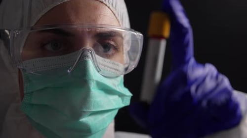Medicine Health and Pandemic Concept - Close Up of Young Female Doctor