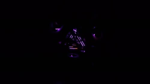 Orange And Purple Mystical Corridor With Abstract Neon Pattern Background Vj Loop In 4K