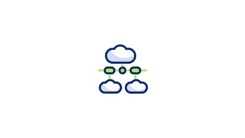 Cloud Computing Network Animated Icon Reveal