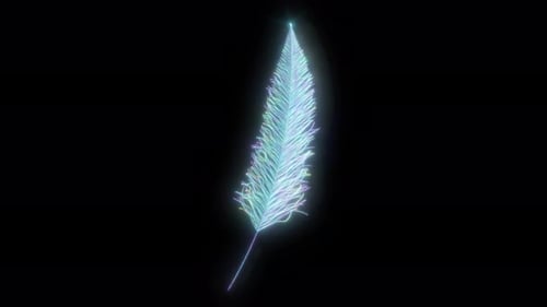 Glow Feather Blink Star on Black Able to Loop Endless