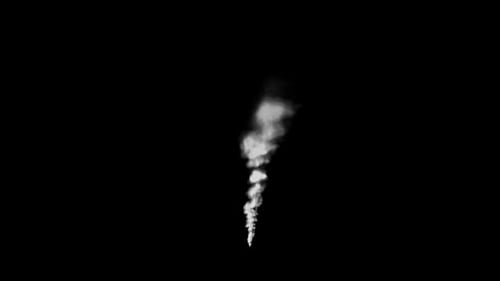 Vertical Plume of Smoke on Black Background