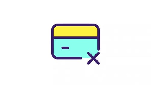 Icono de interfaz de usuario de color de error de tarjeta animada