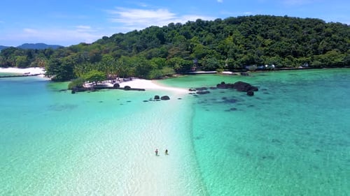 Couple Man and Women on a Tropical Island in Thailand Koh Kham Island Trat Koh Mak