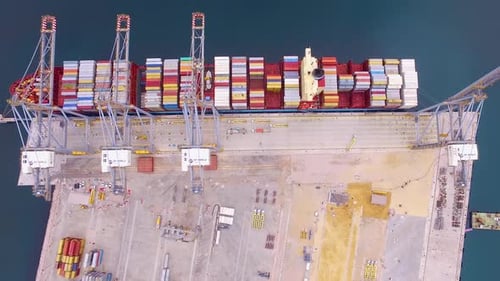 container ship in port