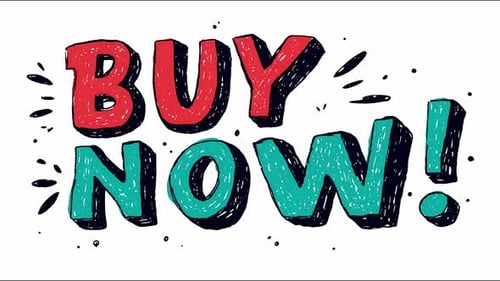 Animation dynamique d'achat immédiat avec mouvement de texte d'appel à l'action énergique