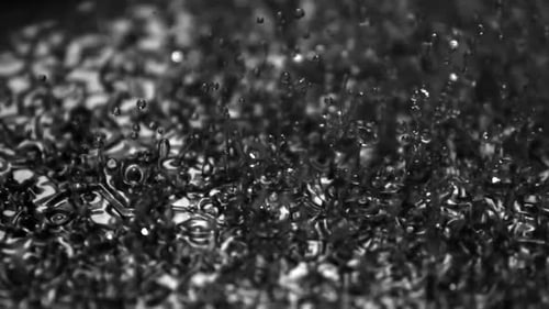 Extreme Close Up Splashing Liquid Surface Monochromatic Loop
