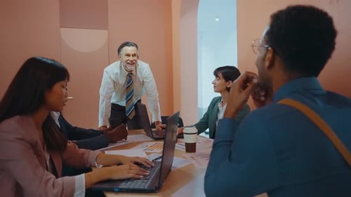 People working together in modern start up office