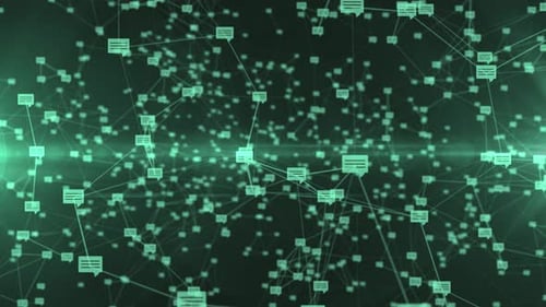 Abstract Network of Connecting Chat Bubbles Loop