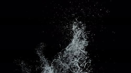 Abstract Liquid Water Splash on Black Background
