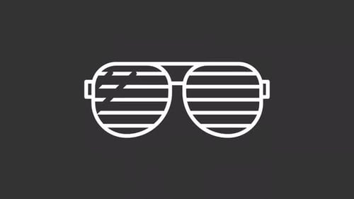 Animated Flat Design Shutter Sunglasses Line Icon