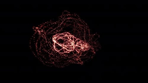 Abstract Glowing Particle Line Reveal Transition