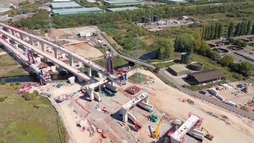 Aerial View of Large Infrastructure Project in UK