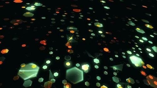 Sparkling Hexagonal Lights Animation Background