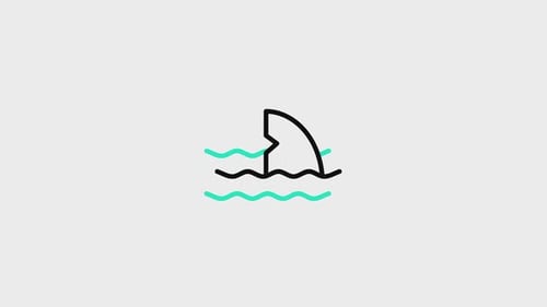 Flat Design Animated Shark Fin Icon