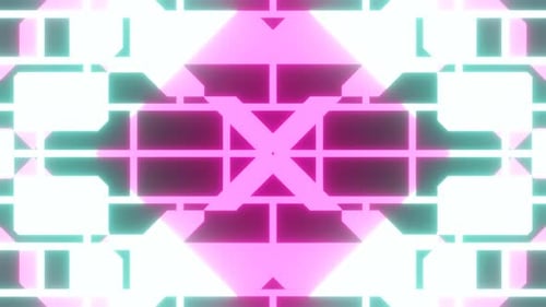 Dynamic 3d music visualization with vibrant geometric patterns