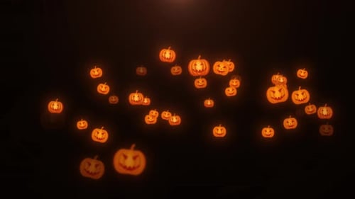 Halloween animated background of animated scary pumpkins
