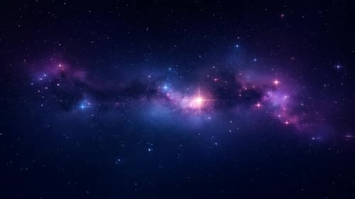 Flying Through Cosmic Nebula And Stars Background Loop