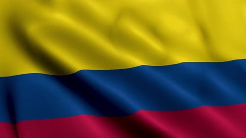 Realistic Waving Colombia National Flag Animation