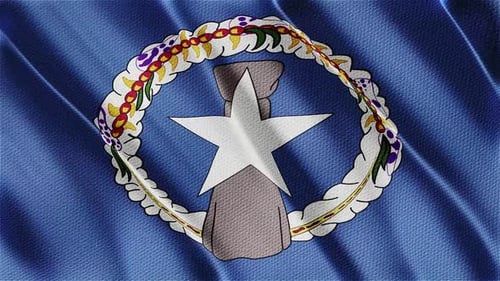 Northern Mariana Islands Flag Waving Realistic Animation