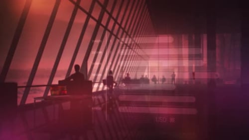 Animated Infographics Of Falling Dollar Exchange Rate In A Modern Office