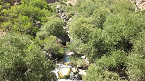 Vue aérienne des rochers et des arbres de la rivière 3