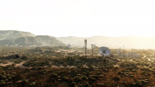 An Observatory Surveillance Antenna in a Vibrant Green Field