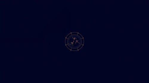 Animación de elementos HUD de un fragmento de infografía abstracta