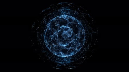 Futuristic Digital Plexus Sphere Loop Animation
