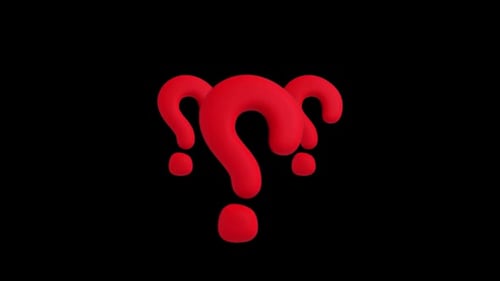 Ícone 3D de ponto de interrogação vermelho