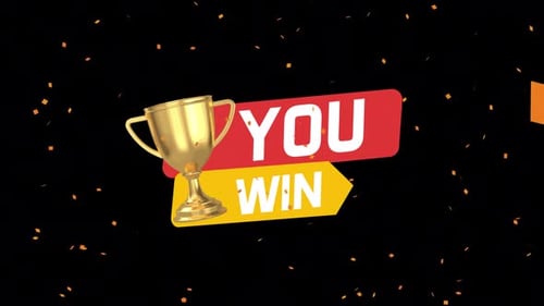 You Win Text Animation HD On Alpha