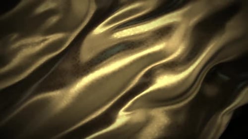 Golden Textured Fabric Wave Loop Background