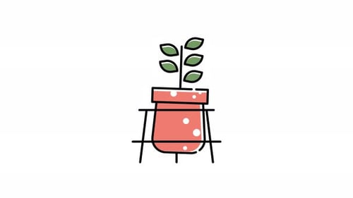 Animated Hand-Drawn Plant Growth Icon