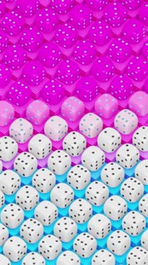 Animated Geometric Dice Pattern with Dynamic Color Changing Background