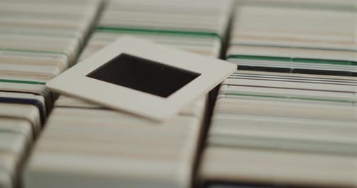 Stacks of Old Photo Slides for Archival Projects