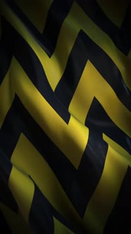 Geometric Waving Black and Yellow Chevron Background